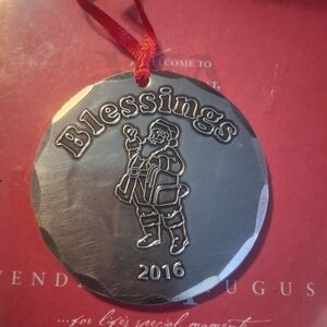2 WONDERFUL "WENDELL AUGUST FORGE" BLESSINGS CHRISTMAS ORNAMENTS.